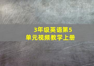 3年级英语第5单元视频教学上册