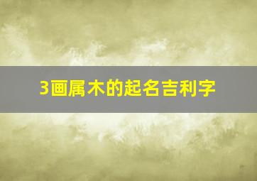 3画属木的起名吉利字