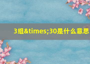 3组×30是什么意思