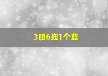 3胆6拖1个蓝