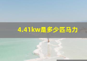 4.41kw是多少匹马力