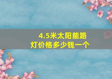 4.5米太阳能路灯价格多少钱一个