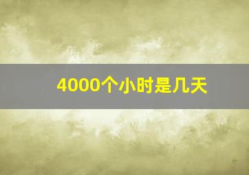 4000个小时是几天