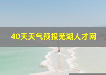 40天天气预报芜湖人才网