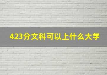 423分文科可以上什么大学