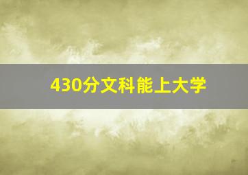 430分文科能上大学