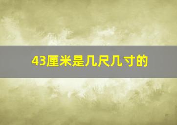 43厘米是几尺几寸的