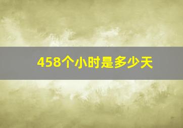 458个小时是多少天