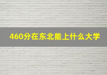 460分在东北能上什么大学