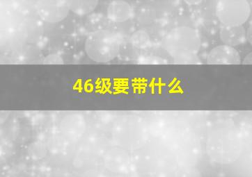 46级要带什么