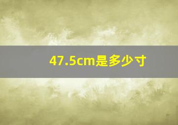 47.5cm是多少寸