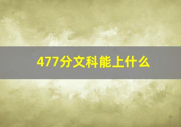 477分文科能上什么