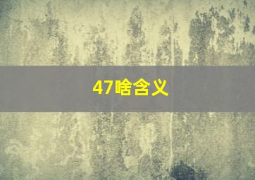 47啥含义