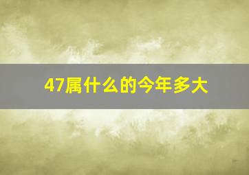 47属什么的今年多大