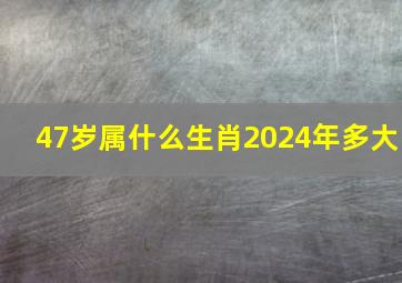 47岁属什么生肖2024年多大