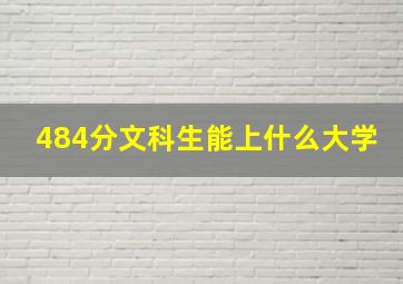 484分文科生能上什么大学