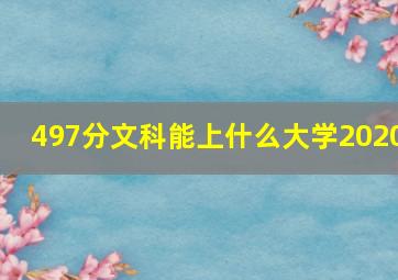 497分文科能上什么大学2020