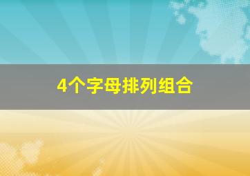 4个字母排列组合