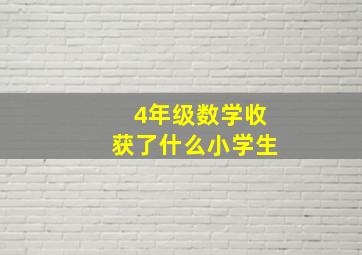 4年级数学收获了什么小学生