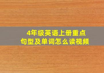 4年级英语上册重点句型及单词怎么读视频