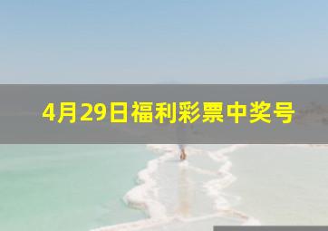 4月29日福利彩票中奖号