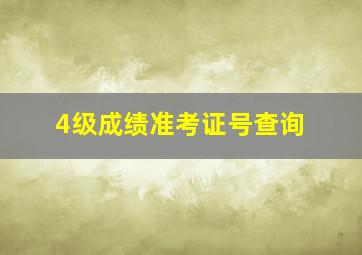 4级成绩准考证号查询