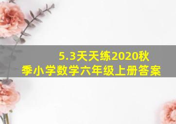 5.3天天练2020秋季小学数学六年级上册答案