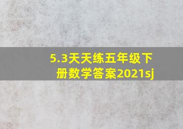 5.3天天练五年级下册数学答案2021sj