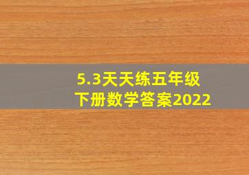 5.3天天练五年级下册数学答案2022