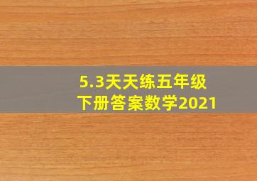 5.3天天练五年级下册答案数学2021