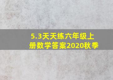 5.3天天练六年级上册数学答案2020秋季