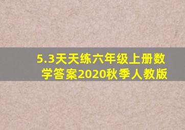 5.3天天练六年级上册数学答案2020秋季人教版