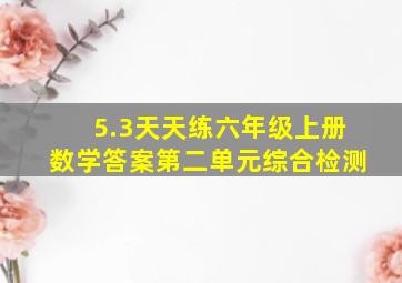 5.3天天练六年级上册数学答案第二单元综合检测