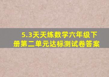 5.3天天练数学六年级下册第二单元达标测试卷答案