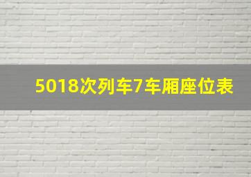 5018次列车7车厢座位表