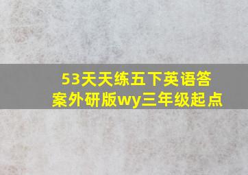 53天天练五下英语答案外研版wy三年级起点