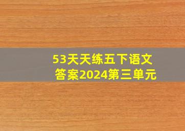 53天天练五下语文答案2024第三单元