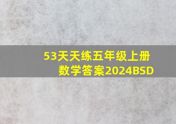 53天天练五年级上册数学答案2024BSD