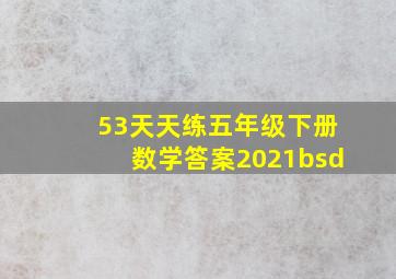 53天天练五年级下册数学答案2021bsd