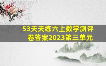 53天天练六上数学测评卷答案2023笫三单元