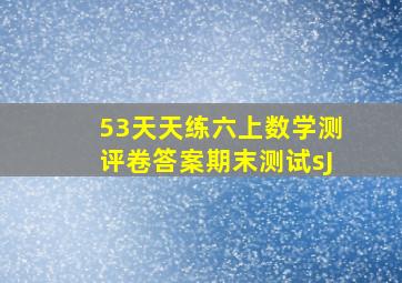 53天天练六上数学测评卷答案期末测试sJ