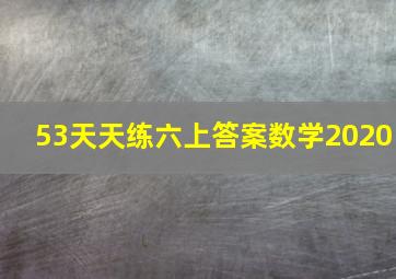 53天天练六上答案数学2020