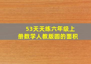 53天天练六年级上册数学人教版圆的面积