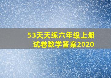 53天天练六年级上册试卷数学答案2020