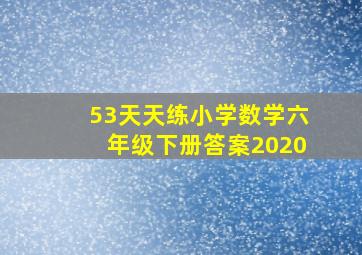 53天天练小学数学六年级下册答案2020