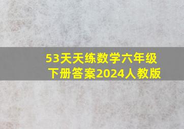 53天天练数学六年级下册答案2024人教版