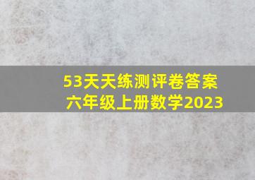 53天天练测评卷答案六年级上册数学2023