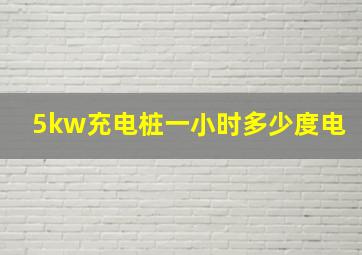 5kw充电桩一小时多少度电