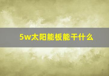 5w太阳能板能干什么