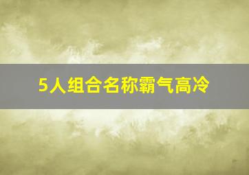 5人组合名称霸气高冷